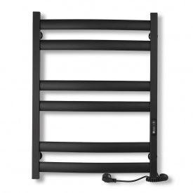 Полотенцесушитель электрический Laris Атлант ЧФ6 700х500 вертикальный, черный матовый (73207618)