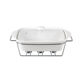 Марміт Kamille Food Warmer керамічний 2,4л d 33 см з підігрівом KM-6403 прямокутний