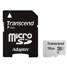 Карта пам'яті Transcend microSDHC 16GB UHS-I U1 (TS16GUSD300S-A) + SD адаптер (6412858)