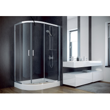 Душова кабіна BESCO MODERN 100x80x185 універсальна, прозора/хром