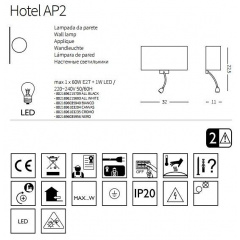 Бра Ideal Lux Hotel 215709 Лубны