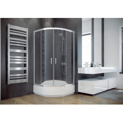 Душова кабіна BESCO MODERN 90x90x165 напівкругла mrozone/хром Вараш