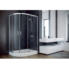 Душова кабіна BESCO MODERN 100x80x185 універсальна, прозора/хром Гайсин