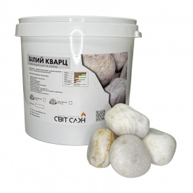 Каміння для сауни Білий Кварц обваловане 10-16 см
