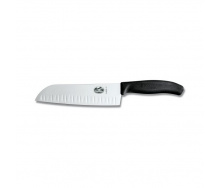 Кухонный нож Victorinox SwissClassic Santoku с воздушными карманами 170 мм в блистере Черный (6.8523.17B)