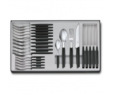 Набор столовых приборов Victorinox Swiss Modern Table Set 24 предмета Черный (6.9093.12W.24)