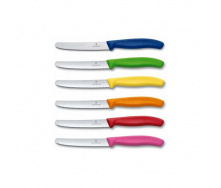 Набор из 6 ножей Victorinox Swiss Classic Colorful Tomato and Table Knife Set (6.7839.6G)