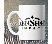 Чашка Fan Girl лого Геншин Импакт - Genshin Impact (15731) 330 мл Белый