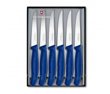 Набор кухонных ножей для стейка Victorinox Swiss Classic Steak Set 6 шт Синие (6.7232.6)