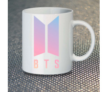 Чашка Fan Girl Лого BTS Bangtan Boys БТС (7076) 330 мл Белый