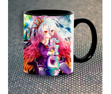 Чашка Fan Girl Shiro No game no life (5626) 330 мл Черный