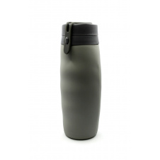 Складная бутылка для воды и напитков Silicone Bottle 600 мл Серая (500014)