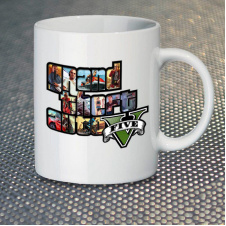 Чашка Fan Girl Лого ГТА Grand Theft Auto 5 New (14399) 330 мл Белый