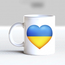 Кружка чашка белая с принтом "Ukraine сердце" Кавун