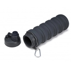 Складная силиконовая бутылка для воды и напитков с карабином Water Bottle Черная (7452994123) Одеса