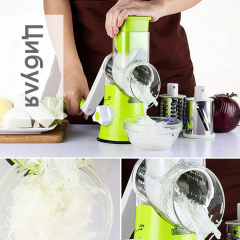 Овощерезка мультислайсер Tabletop Drum Grater Kitchen Master Терка для овощей и фруктов 3 насадки Зеленая/Белая Херсон