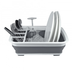Сушилка для посуды RIAS складная силиконовая White-Gray (3_01659) Одесса