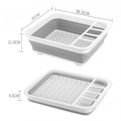 Сушилка для посуды RIAS складная силиконовая White-Gray (3_01659) Одесса