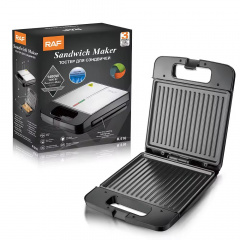 Контактный гриль электрический RAF R.516 с антипригарным покрытием 1400W Grey-Black Курінь
