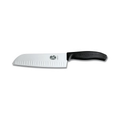 Кухонный нож Victorinox SwissClassic Santoku с воздушными карманами 170 мм в блистере Черный (6.8523.17B) Житомир