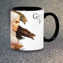 Чашка Fan Girl Дейнерис Таргариен с Драконами Game of Thrones New (14454) 330 мл Разноцветный Суми