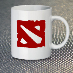 Чашка Fan Girl Главный Логотип игры Dota 2 Дота 2 New (14374) 330 мл Белый Вишневое