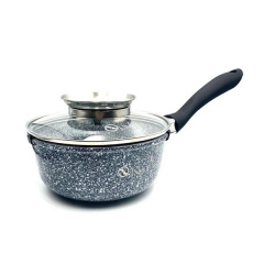Ковш с крышкой Unique UN-5601 с гранитным антипригарным покрытием 1.3L 16см Grey Курінь