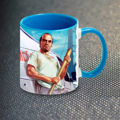 Чашка Fan Girl Тревор Филипс ГТА 5 Grand Theft Auto New (14402) 330 мл Голубой Фастів