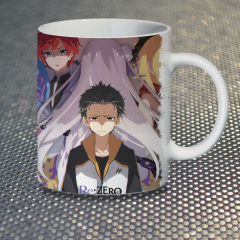 Чашка Fan Girl Нацуки Рем Рам и Эмилия Ре:Зеро Жизнь с нуля - Re: Zero (14899) 330 мл Белый Ирпень