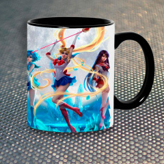 Чашка Fan Girl Сейлор Мун Sailor Moon (5636) 330 мл Черный Тернопіль
