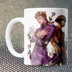 Чашка Fan Girl Джорно и Голд Експириенс Невероятные приключения ДжоДжо - JoJo’s Bizarre Adventure (15762) 330 мл Белый Долина
