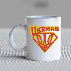 Кружка чашка белая с принтом "Ukrman" Кавун Королево