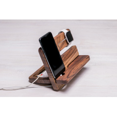Деревянный держатель для телефона/часов iWatch на рабочий стол ecoWalnut Київ