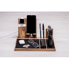 Деревянный органайзер для гаджетов ecoWalnut 310х227х182 мм Лосинівка