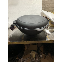 Казан чугунный с крышкой-сковородой Davr Metall Узбекский 12 л (1895771371) Южноукраїнськ