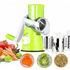 Универсальная механическая овощерезка мультислайсер TableTop Drum Grater 3 насадки (1756374727) Орехов