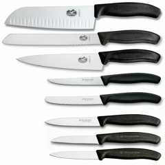Набор кухонных ножей и подставки Victorinox Swiss Classic Cutlery Block 9 предметов Черные (6.7173.8) Черновцы