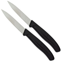 Набор кухонных овощных ножей Victorinox Swiss Classic Paring 8 см 2 шт Черные (6.7603.B) Львов