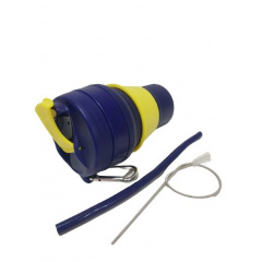 Складной силиконовый стакан с крышкой и трубочкой 350 мл Tonna Waist BLUE and YELLOW Володарськ-Волинський