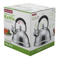 Чайник из нержавеющей стали со свистком Kamille KM-1097 2,7 л Хром Нововолинськ