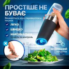 Набор мельниц для соли перца специй SBTR 2 предмета на батарейках Черный (SPM-12/Black) Александрия