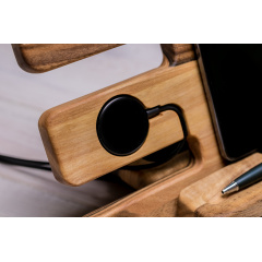 Настольный деревянный органайзер для гаджетов ecoWalnut 292x180x180 мм Полтава