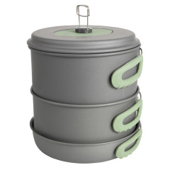 Набор посуды Bo-Camp Explorer XL 4 Pieces Hard Anodized Grey Green 4 шт (2200249) Рівне