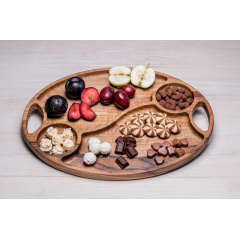 Деревянная тарелка на 4 секции для еды ecoWalnut 300х400х20 мм Покровськ