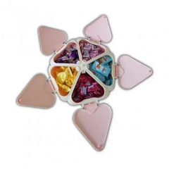 Тарелка-менажница для закусок RIAS Peach Heart Shape с подставкой для телефона 5 отсеков Pink (3_01556) Петрове