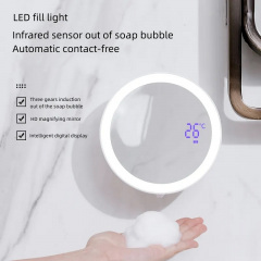 Сенсорный диспенсер настенный дозатор для мыла с зеркалом Zhiya MYX-W2 LED White Талалаївка