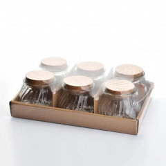 Комплект стеклянных банок Flora Basic Kitchen 7,6х7,8 см 6 шт Прозрачный (SK000276) Винница