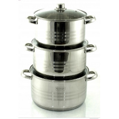 Набор кастрюль из нержавеющей стали с крышками Edenberg EB-3706 1.9л/2.9л/3.9л 6 предметов Кам'янка-Дніпровська