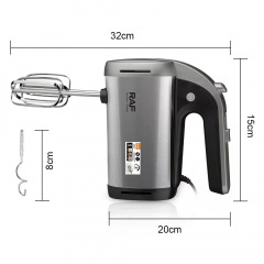 Миксер ручной RAF R.6691 с 2 сменными насадками 650W Grey-Black Петрове