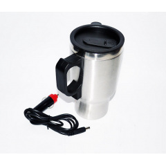 Термокружка с подогревом Electric Mug 12 V Серебристый с черным (73698839) Херсон